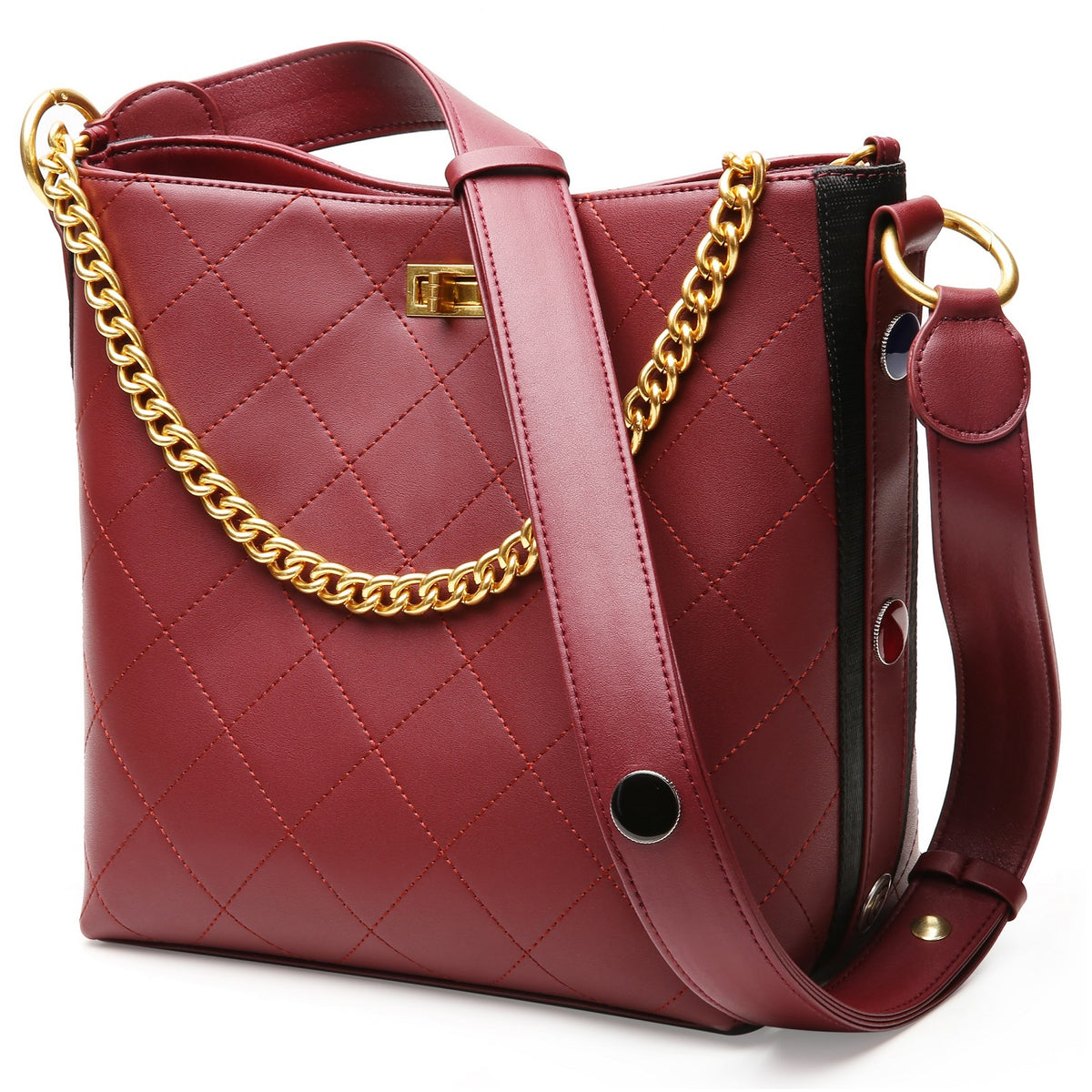 ★NlCK&NLCOLE★ CRYSTAL LEATHER MULTI WAY BAG_CREAM American Shield - Fashion Style Backpacks (Official website)