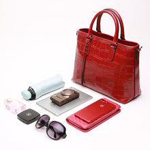 Load image into Gallery viewer, Amethyst AA09 Luxury Crocodile Grain Leather Shoulder bag/Tote-Multiple colors