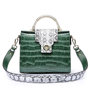 Amethyst AA59 Luxury Crocodile Grain Leather Shoulder bag(two straps)/Tote-Multiple colors