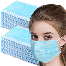 Load image into Gallery viewer, Disposable Face Masks with elastic ear loop dust filter virus defense Safety Industrial Mouth Cover (50 Pieces)