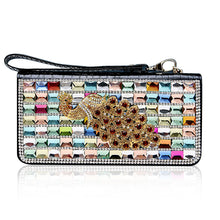 Load image into Gallery viewer, Amethyst M038 Peacock Luxury Crystal Leather Purse - Multiple colors