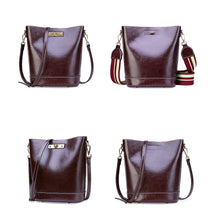 Load image into Gallery viewer, Amethyst AB43 Oil wax cowhide bucket bag separate design Shoulder bag(two straps)/Tote - Multiple colors