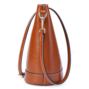 Amethyst AB43 Oil wax cowhide bucket bag separate design Shoulder bag(two straps)/Tote - Multiple colors