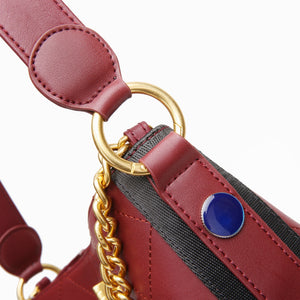 Amethyst AB069 Color clash crystal buckle Leather Shoulder bag/Tote-Multiple colors
