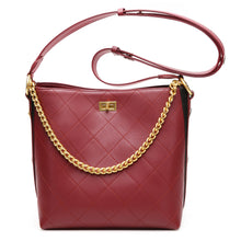 Load image into Gallery viewer, Amethyst AB069 Color clash crystal buckle Leather Shoulder bag/Tote-Multiple colors